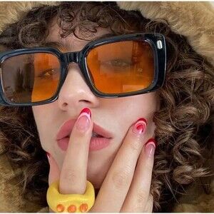 Vintage Rivet Square Sunglasses Woman Brand Designer Personality Sun Glasses Fem
